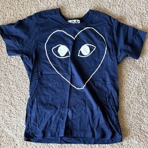 Comme des Garçons PLAY Navy Heart Graphic Tee L Designer Streetwear
